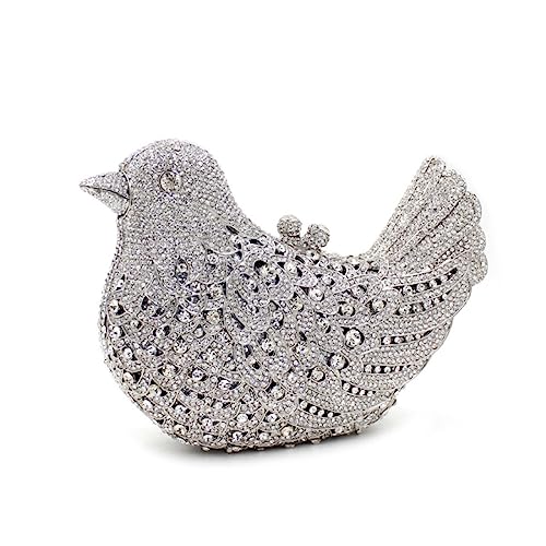Image of Rhinestone Bird Clutch Purse Women's Full Crystal Evening Bag for Wedding Party Handbag