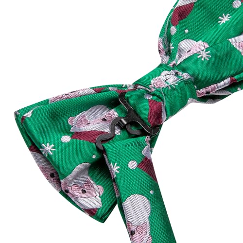 Image of Dubulle Mens Paisley Striped Bowtie Set Pre-tied Bowtie for Men and Pocket Square Set Wedding Business
