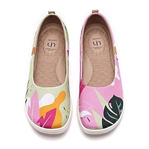 UIN Ballet Flats Shoes for Women Art Printed Wide Toe Casual Breathable Lightweight Slip On Women Loafers