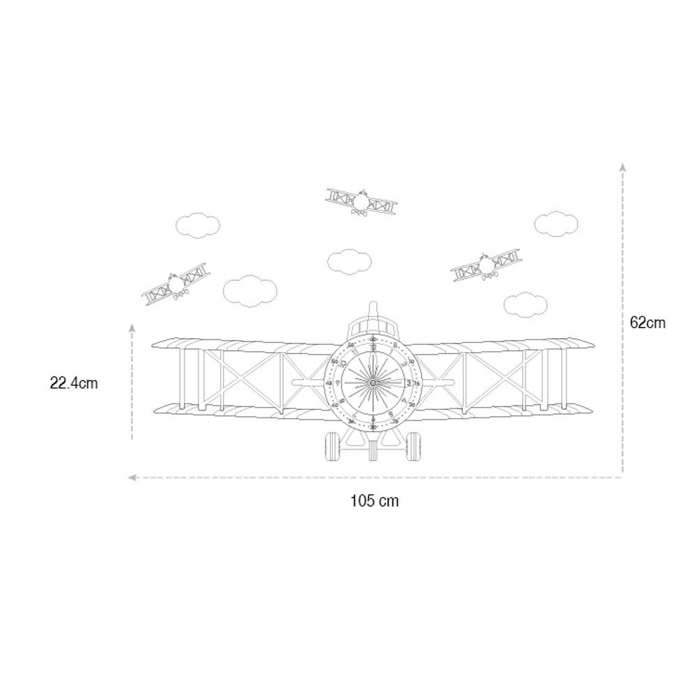 Zegar ścienny Creative Aircraft Decoration Wall Mute Prosty Zegar Kwarcowy MDF