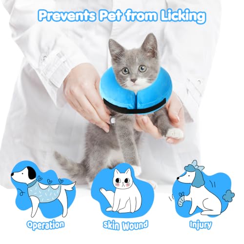 Image of Grand Line Inflatable Dog Cone Collar, Soft Pet Recovery After Surgery (S)