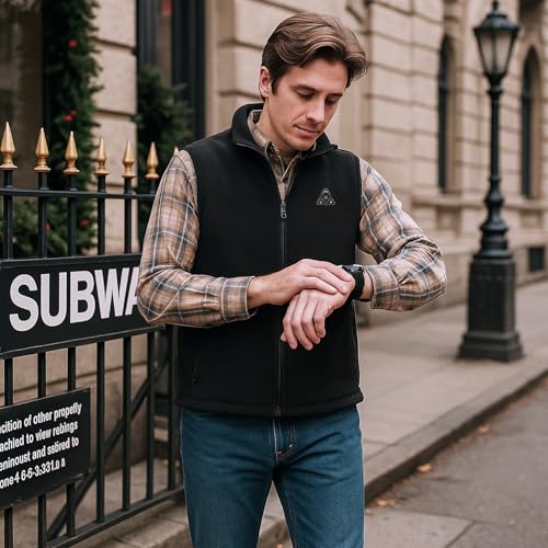 Heated Vest for Men with Battery Pack, Lightweight Soft Fleece Electric Vest with 8 Heating Zones for Hunting Hiking3