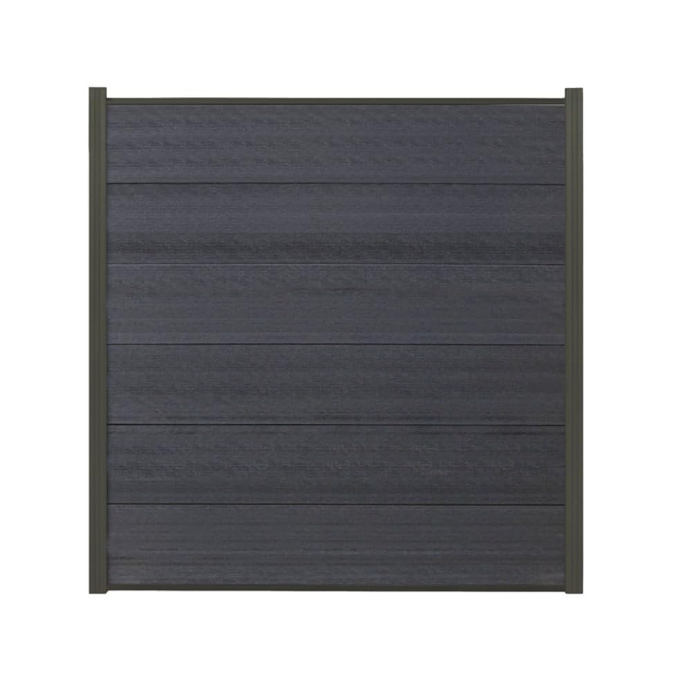 WoodoSylt - WPC Coex. Sichtschutzzaun - anthrazit - 175 cm x 179 cm - Gartenzaun Komplettset - inkl. Pfosten (2 x Zaun + 3 Pfosten)