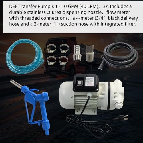 Image of SWANGE 10GPM DEF Transfer Pump Kit, 110V 550W Self-Priming, w /DEF Nozzle, for Truck Tractor Farm Urea /DEF Fluid Transfer Solution