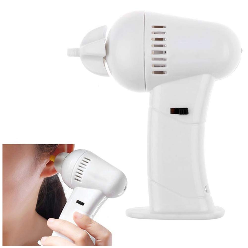 Aspirador de oído electrónico portátil Herramienta de eliminación de Cera de oído con Puntas reemplazables de Luces LED, para Adultos y niños