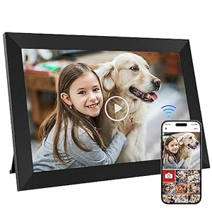10.1 Inch WiFi Digital Photo Frame Built in 32GB Memory, 1280×800 IPS LCD Touchscreen, Auto-Rotate and Audio, Quick and Easy Share Photos or Videos via the Frameo App, the Best Choice for Gifting