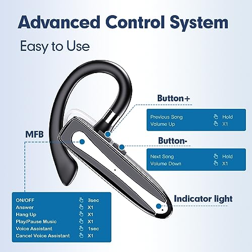 Truck-Driver-Bluetooth-Headset-for-Cell-Phones-Wireless-Earbuds-with-Earhooks-IPX7-Waterproof-Dual-Microphone-Earpiece-in-Ear-Hands-Free-Single-Headphone-Charging-Case-for-Driving-Business-Android-iOS