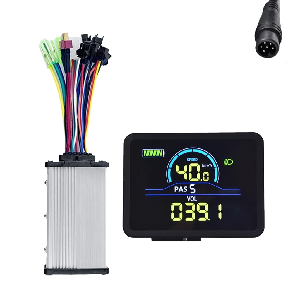 P5C miernik wyświetlacza LCD do roweru elektrycznego 24 V-60 V + 36 V/48 V 350 W kontroler fali sinusoidalnej UART Ebike kolorowy wyświetlacz LCD miernik 6PIN