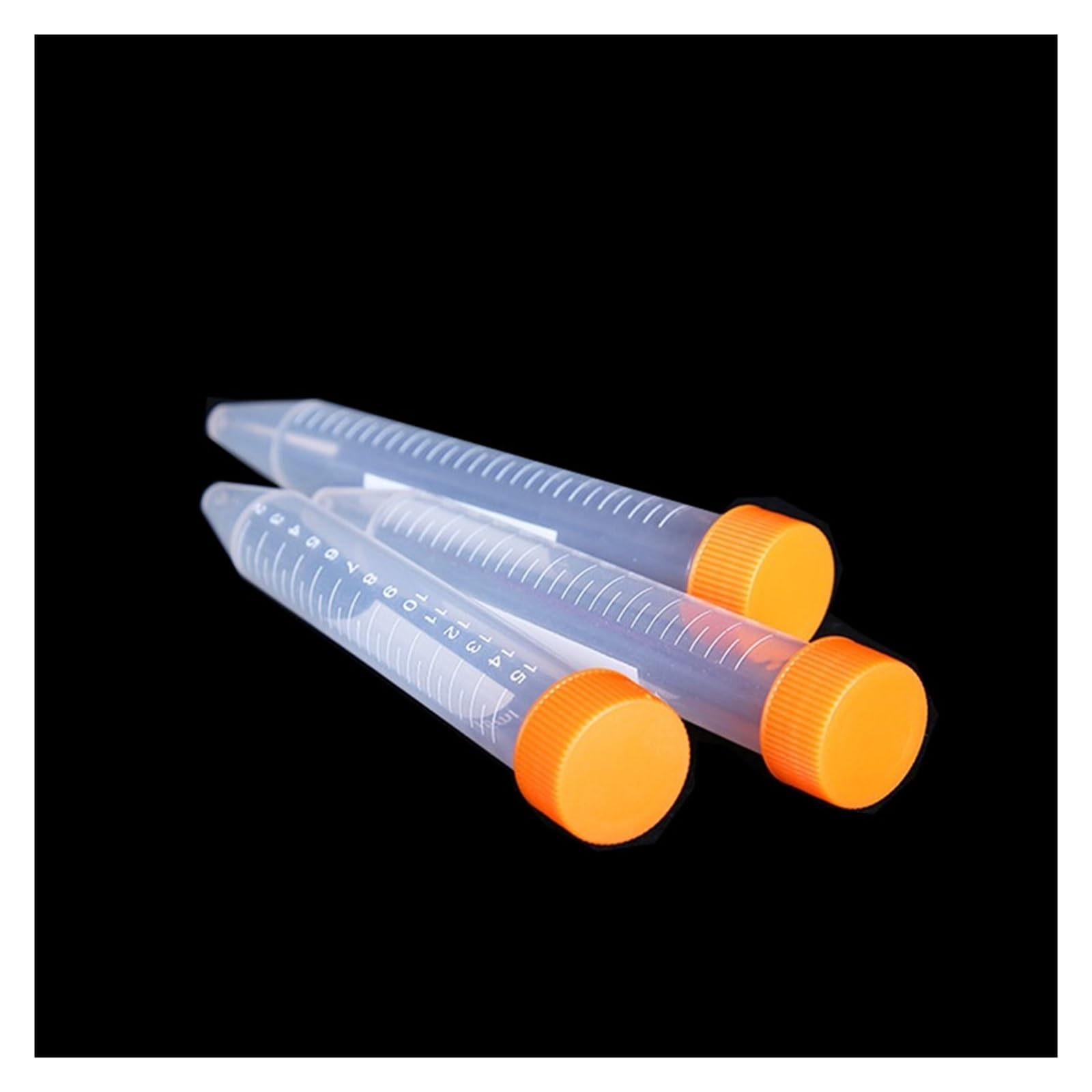 Provette Da Centrifuga In Plastica Da 15 Ml, Fondo Conico, Segni Graduati, Tappo A Vite Blu, Confezione Da 100 Pezzi(Orange - 100pcs)