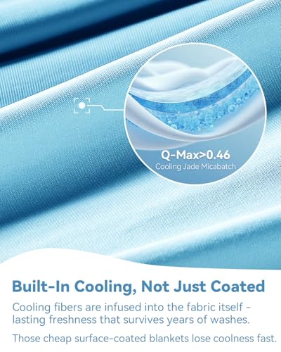 Bedtter® Luxe Cooling Comforter Twin/Twin XL, Cooling Blanket for Hot Sleepers, Q-Max>0.46 Sorona and Tencel Filling, Double-Sided Cold Breathable Lightweight Blanket, 68"x90", Blue