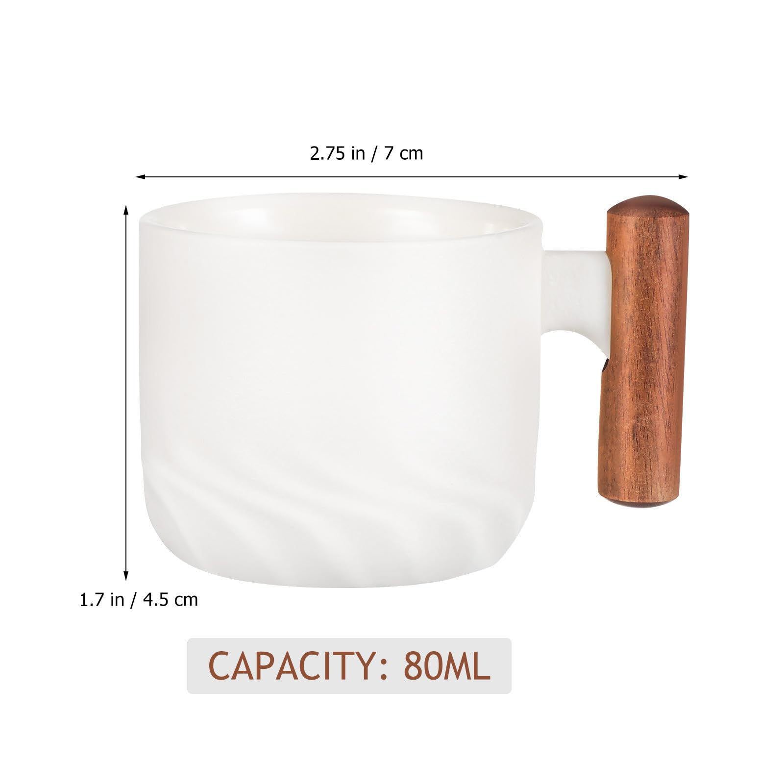 4pièces Tasses Café Porcelaine Mini Expresso Céramique avec Poignée Bois pour Boissons Chaudes et Froides Service Élégant pour Dîner et Bureau