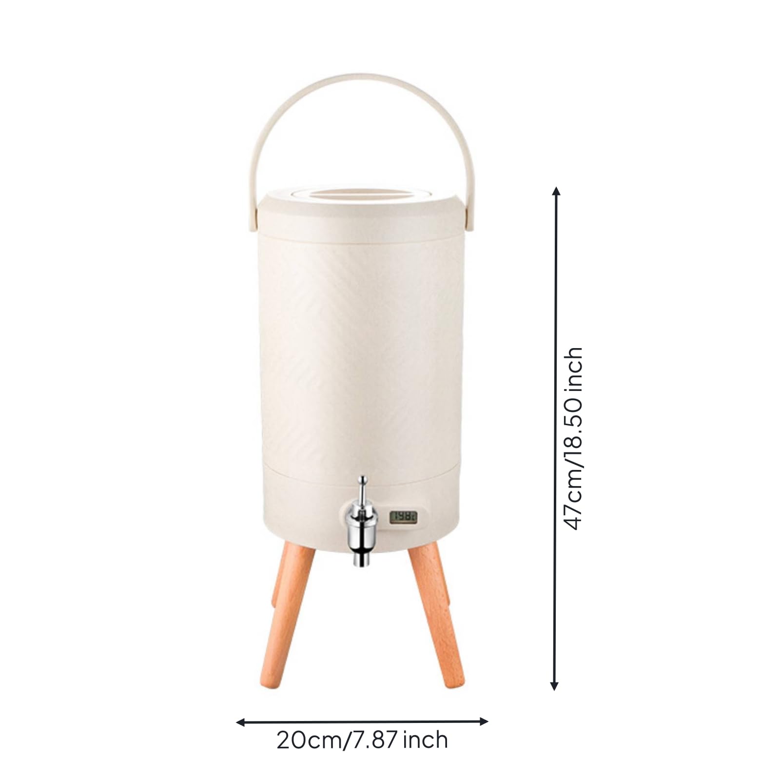 Termo Dispensador con Grifo Aislante Barril Térmico con Grifo Antirrames Recipiente para Oficinas, Bufés, Reuniones, Array, Blanco Roto, 5.0L