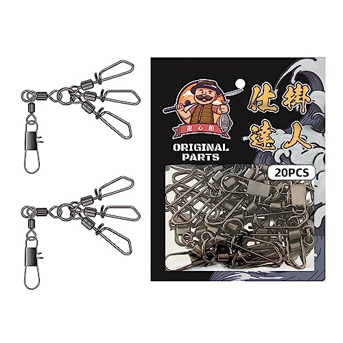 遊心館釣具 タコエギサルカン(ダブル仕様)(10個組/20個組)ワンタッチタコスナップ 蛸スナップ タコ釣り 蛸釣り タコスイベル タコ仕掛け (タコサルカン(20個組)トリプル仕様)