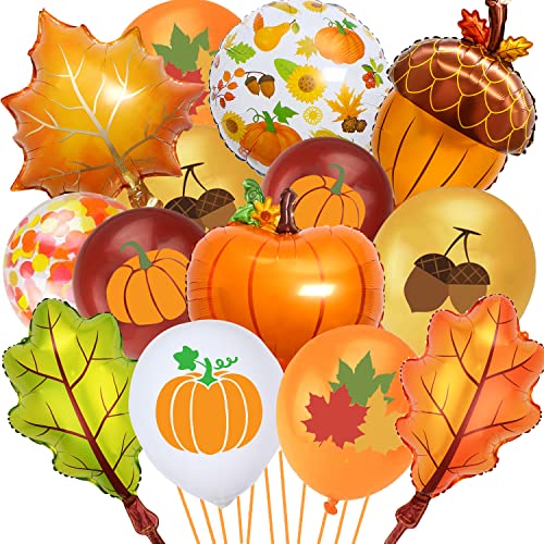 51Pcs Little Pumpkin Balloons - Fall Balloons Thanksgiving Balloons Decorations With Maple Leaf Foil Balloons Set For Autumn Wedding Bridal Baby Shower Fall Theme Birthday Thanksgiving Party Decor #TOP9