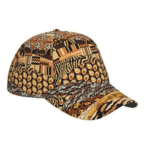 Casquette de baseball animal délavée avec trou queue de cheval et patchwork ethnique