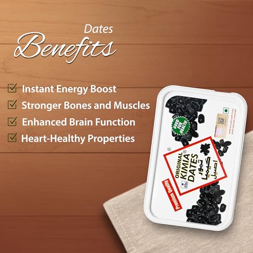 Image of Kimia Original Mazafati Dates - Pack of 1-400gm | Juicy & Delicious Khajoor | Perfect for Snacking (Plastic Box)