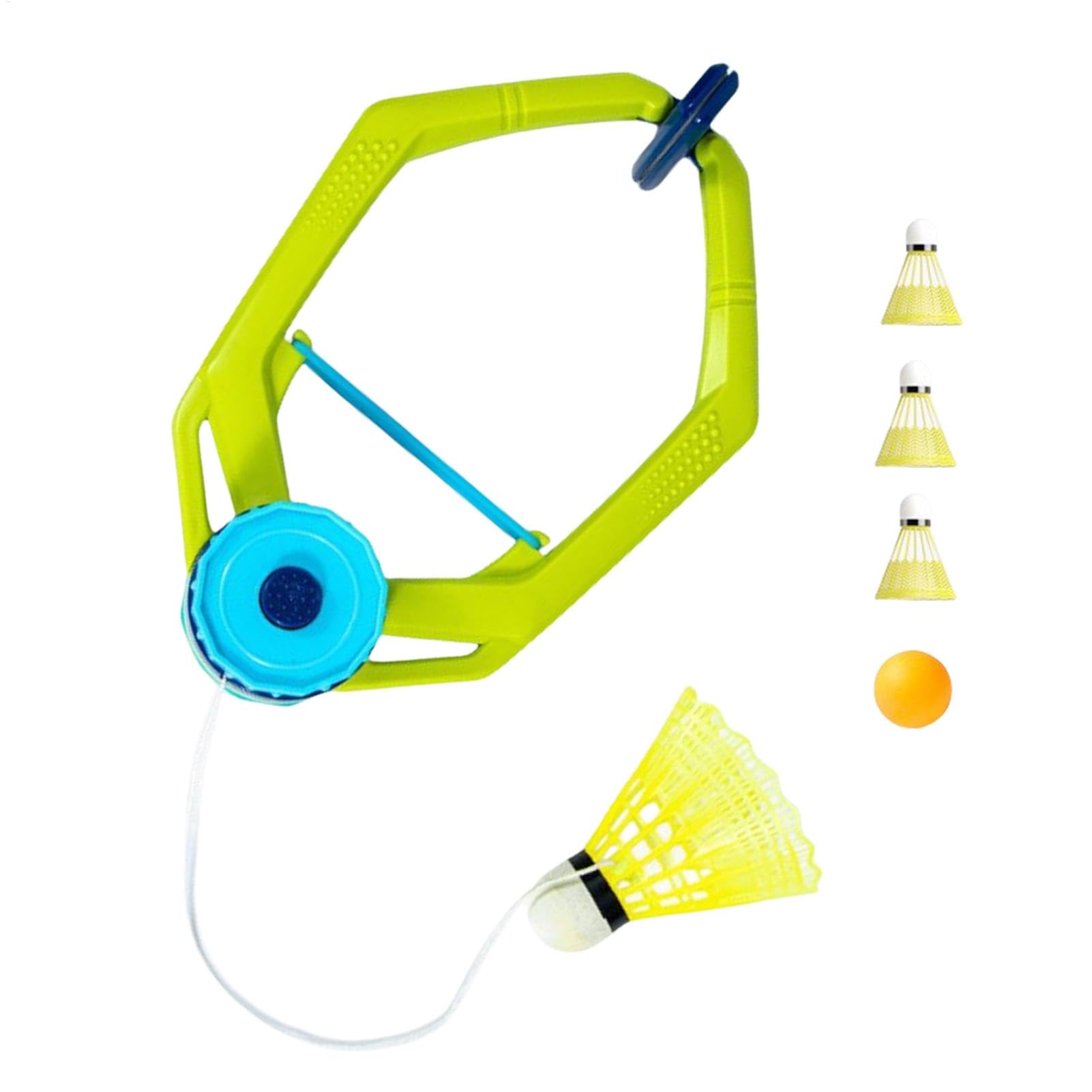 Entrenador de bádminton ajustable para práctica de rebote, incluye volante con cuerda, tenis de mesa y pelotas de bádminton, 15x23 cm