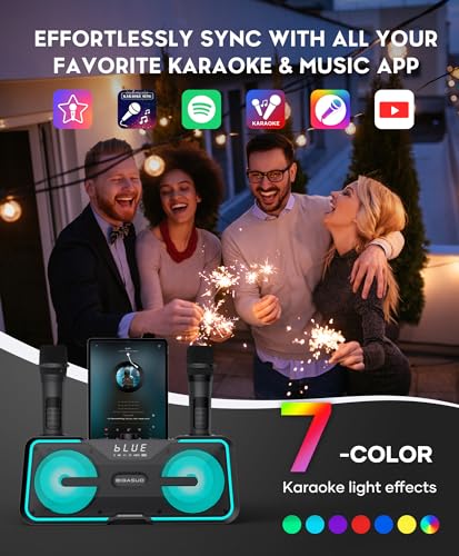 Bigasuo CA-KA215PRO-NEW Karaoke Machine For Adults Kids Portable Bluetooth Karaoke Speaker thumb #2