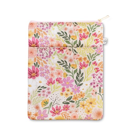 Elyse Breanne Design, 9-11 inch Tablet Sleeve, Protective Bag, Carrying Case, Top Zipper Closure, Front Pocket, Primrose Petals