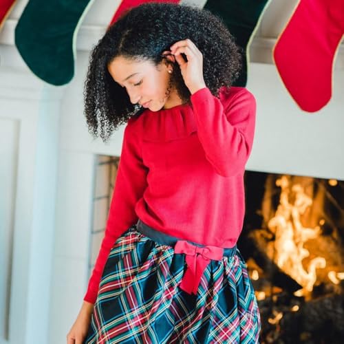 Hope & Henry Girls' Long Sleeve Ruffle Collar Sweater2