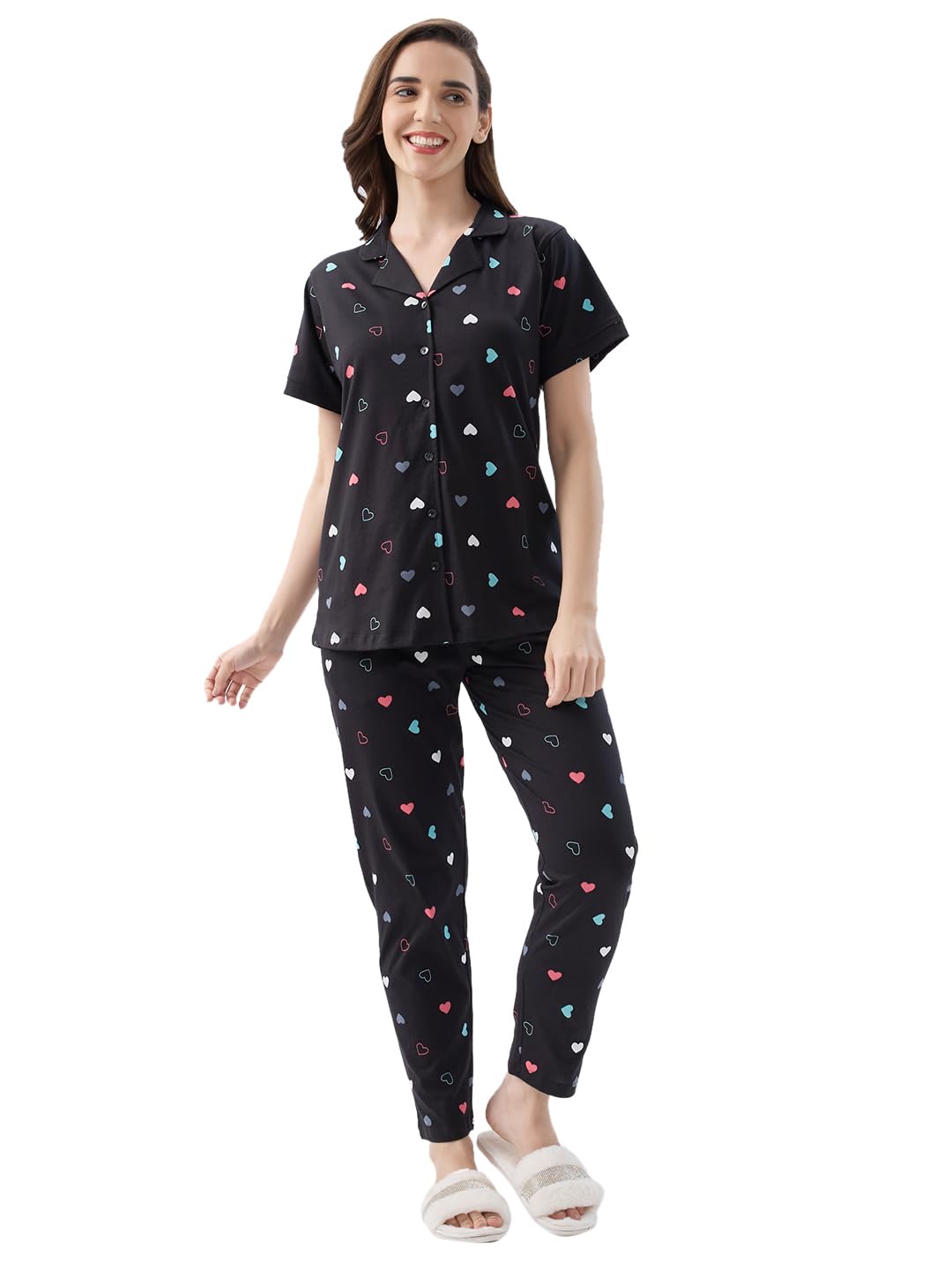 av2 Women's Cotton Printed Night Suit Set of Shirt & Pajama Set | Casual Night Dress for Women-4209-picture-28