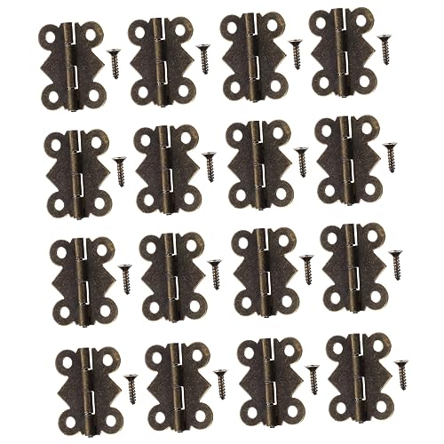 KICHOUSE Retro Style Hinge Set 48pcs Antiqued Hinges for Cabinet Door Jewelry Box Toolbox Dark Green Easy to Install