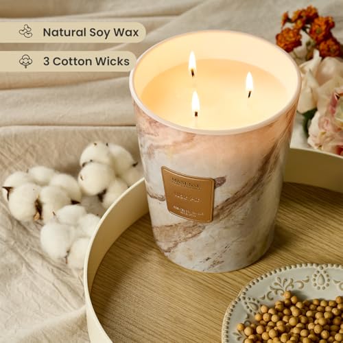 Image of M&SENSE Extra Large Candle 35oz 150H NoirAir Scented Candle, 3 Wick Highly Scented Jar Candle, XL Candles Gift for Stress Relief, Meditation, Yoga
