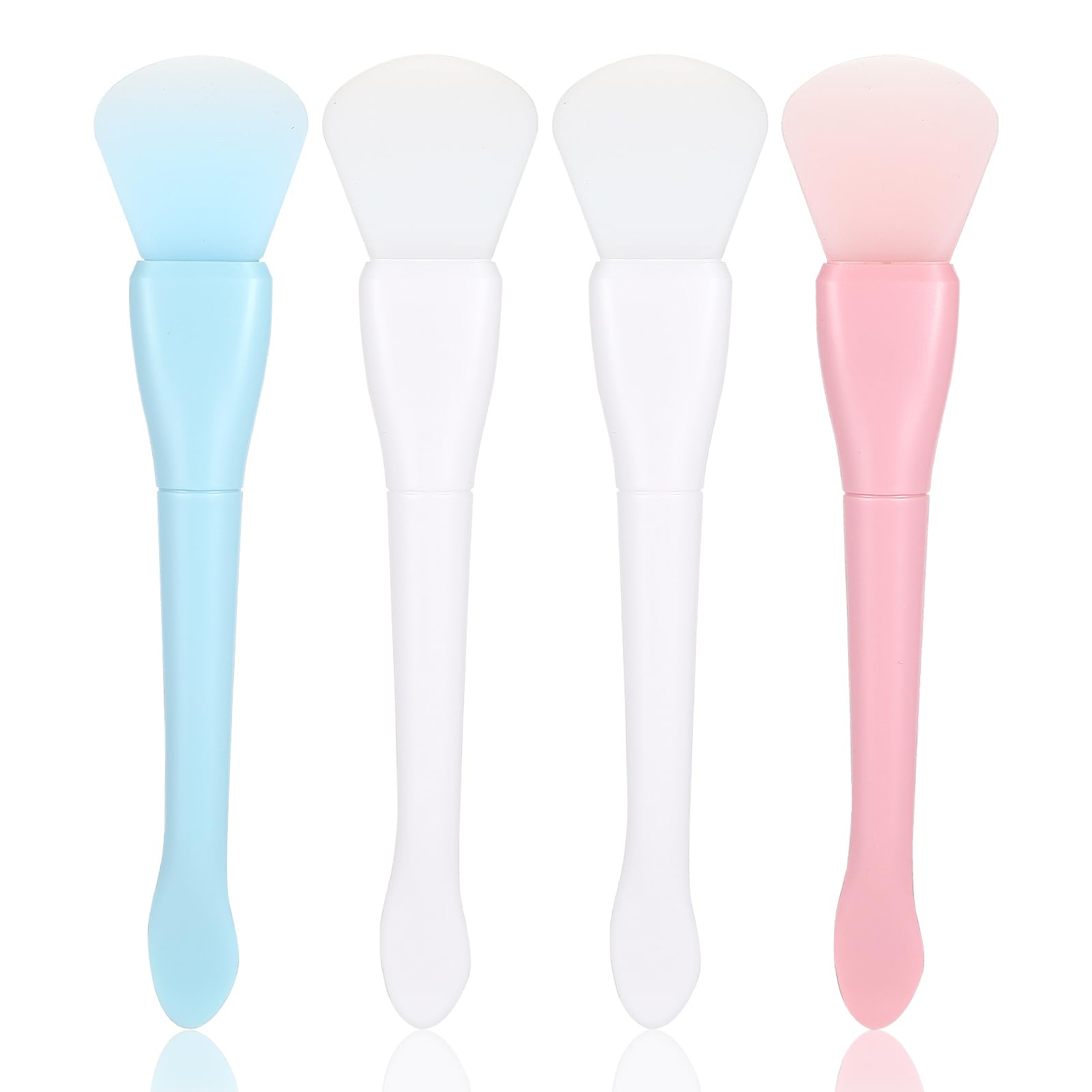 4 pcs Face Mask Brush Silicone Double-headed Soft Face Mask Applicator Diy Facial Mask Cream Mask Applicator Tool Silicone Brush Suitable for Foundation Lotion Makeup Concealer Moisturizer