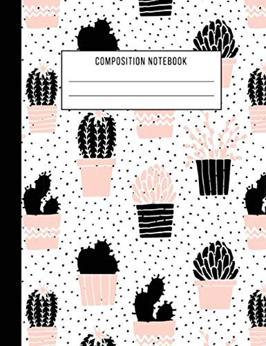 Composition Notebook: One Subject School Exercise Book | Pink Cactus Dots (Wide Ruled - 100 Pages)