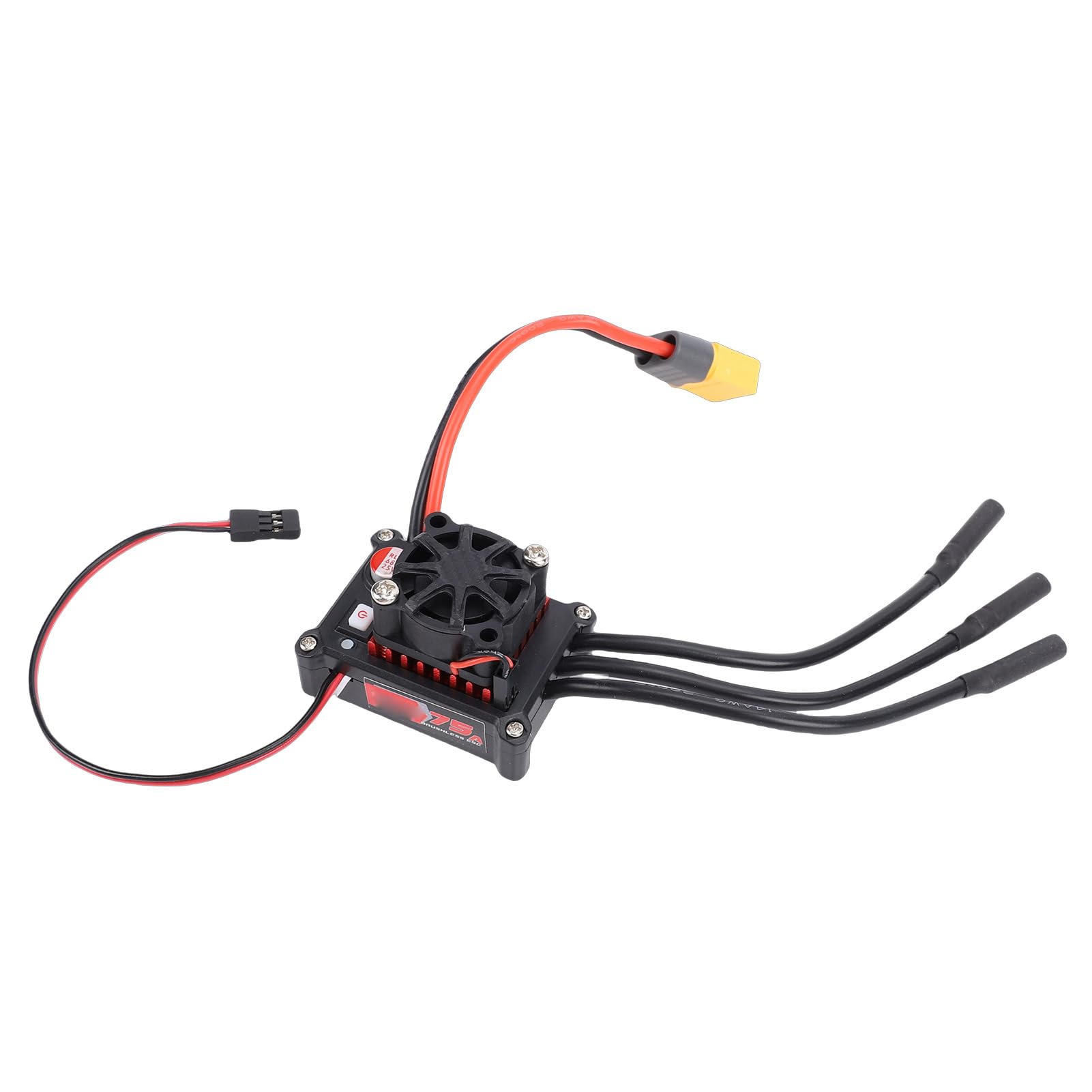 VGEBY Brushless ESC, 75A Electronic Speed Controller with 2A BEC, 480A Peak for RC Car Motor Compatible with 2-3S LiPo 540 3650 3660