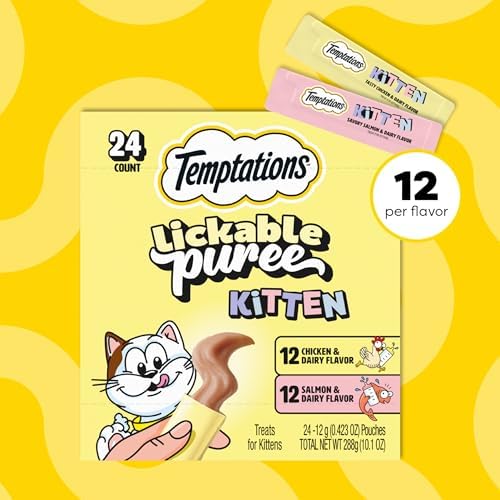 Temptations Puree Kitten Treats Lickable, Chicken and Salmon Variety Pack, 24 Pouches — view 7