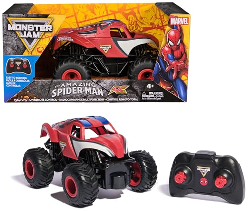 Monster Jam, Marvel The Amazing Spider-Man Camião Monstro RC, Escala 1:24, Brinquedos para meninos e meninas a partir de 4 anos