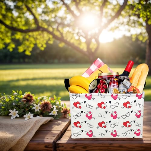 Image of Cute Heart Valentine's Day Basket for gifts empty Storage Basket for Kid and Baby Room Decor (Arrow Red Love)