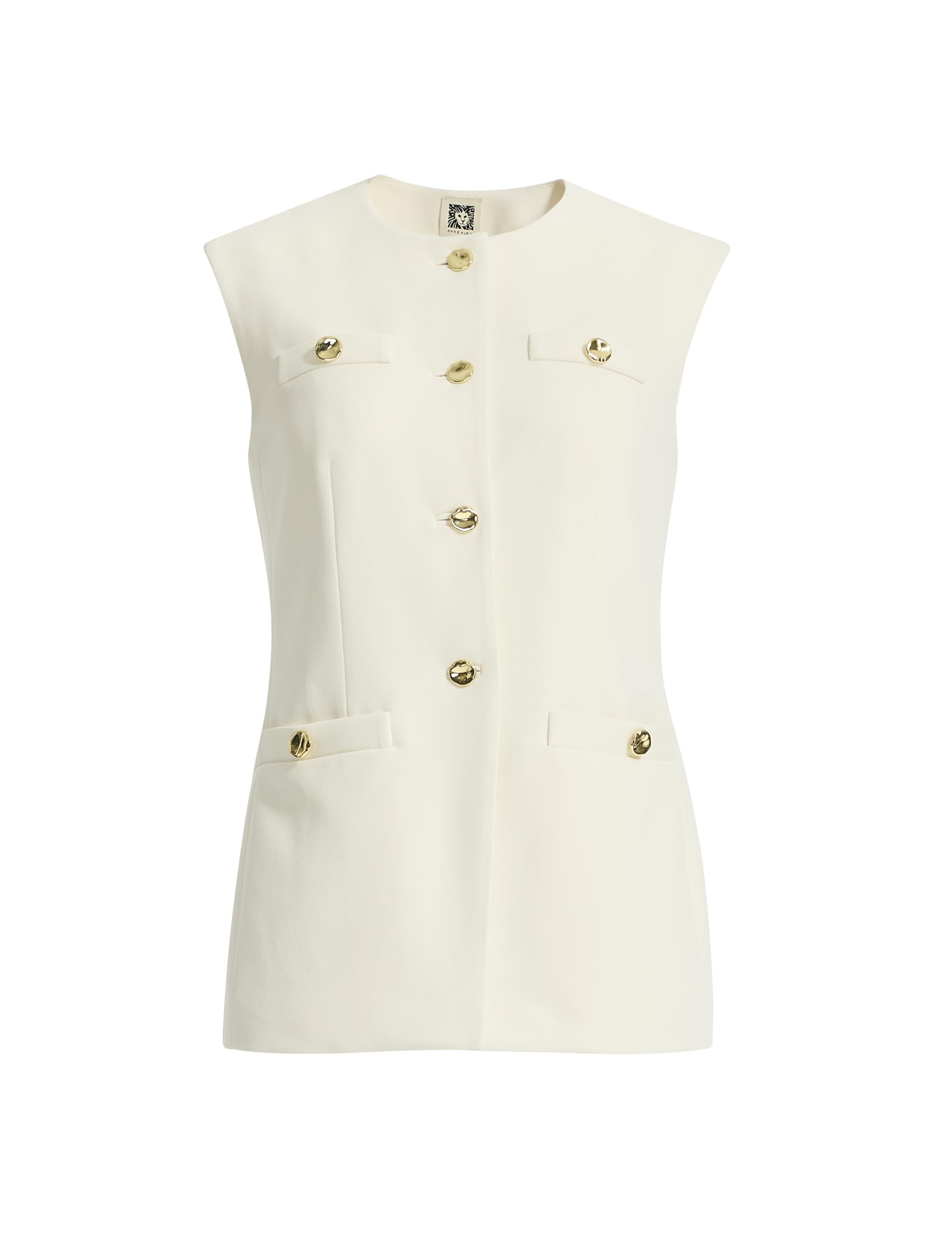 Anne Klein Womens Womens Button Front Vest