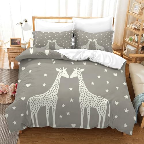 Housse de couette chiot berger allemand anti-plis parure de lit super douce 260x220cm