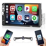 【Autoradio 1 DIN mit 7-Zoll-Touchscreen】: Der Autoradio carplay android auto ist ein Standard-1-DIN-Radio, und die Produktinstallationsgröße beträgt 178 mm lang * 112 mm breit * 48 mm hoch, System: WINCE. Das Radio unterstützt AUX USB SD (maximale Unterstützung 32G) Rückfahrkameramikrofon. Die Farbe der Tastenbeleuchtung kann angepasst werden (7 Farben sind verfügbar: Blau/ Grün/ Cyan/ Rot/ Magenta/ Gelb/ Weiß).