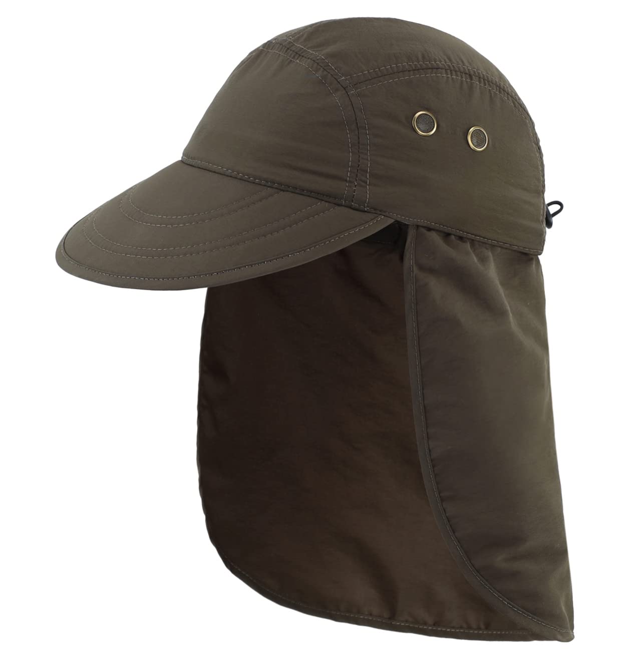 Magracy Men's Summer UPF 50+ Fishing Cap with Neck Flap Sun Protection Quick Dry Army Green