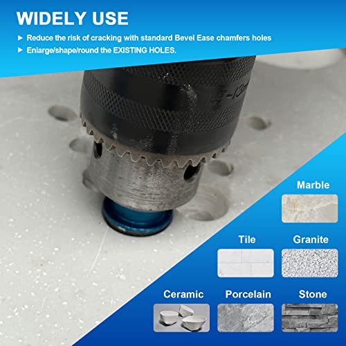 Diamond Beveling Chamfer Bit,BRSCHNITT 20mm Diamond Finger Milling Bits hex shank for enlarging polishing and bevelling the exsit holes - Image 3