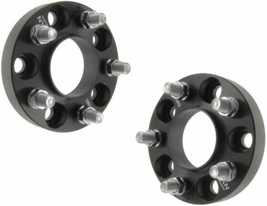1 Inch Hub Centric Wheel Spacer Compatible with Jeep Compass, Liberty & Patriot - 5x114.3 (5x4.5) Bolt Pattern, 67.1mm Hub Bore, 12x1.5 Studs, Black - Set of 4