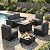 LayinSun 7 Pieces Outdoor Patio Furniture Set with 44" Fire Pit Table Rattan Sectional Sofa Conversation Sets