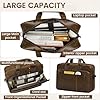 RAINSMORE Messenger Bags for Men Briefcase Waterproof Leather Laptop Bag 16 Inch Vintage Shoulder Satchel Bag for Work Office Business College Brown #2