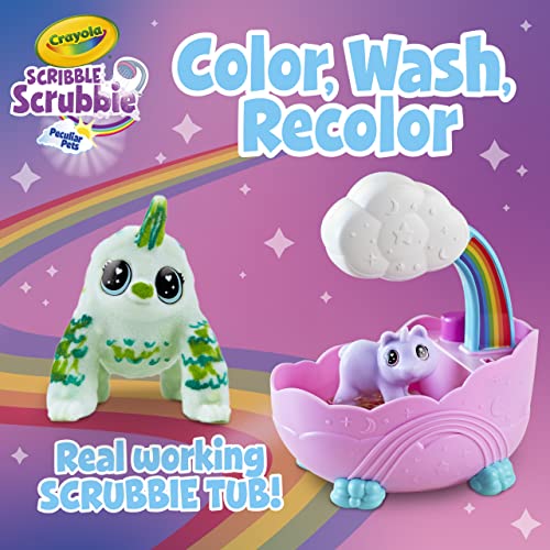 Crayola Scribble Scrubbie Peculiar Pets Rainbow Tub Set, Grooming Pet Toy for Girls & Boys, Toy Animal, Gifts for Kids, Ages 3+ 5 51VPnfliReL. SL1000