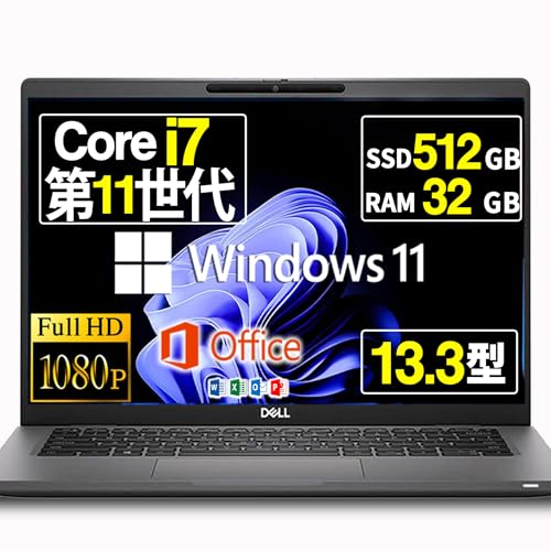 �y�����ςݕi�z �m�[�g�p�\�R�� DELL Latitude 7320 13.3�C���` Core i7-1185G7 ��11���� Windows11 Office2024���� Wi-Fi6 type-C �t��HD (SSD:512GB ������:32GB)