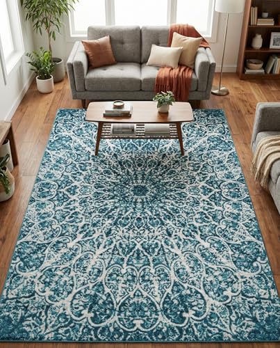 Tapete decorativo Rugs.com Monte Carlo 5 x 8 ft Turquesa