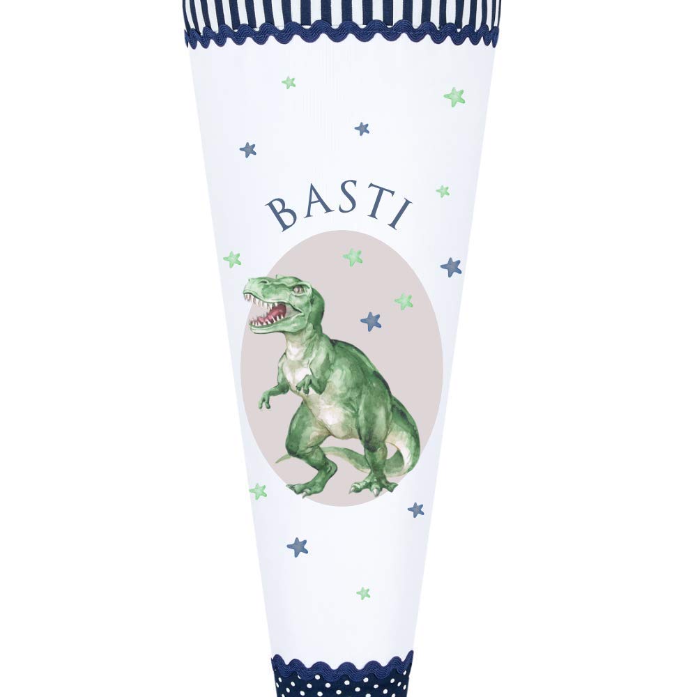 Dino Schultüte mit Namen aus Stoff 70cm groß