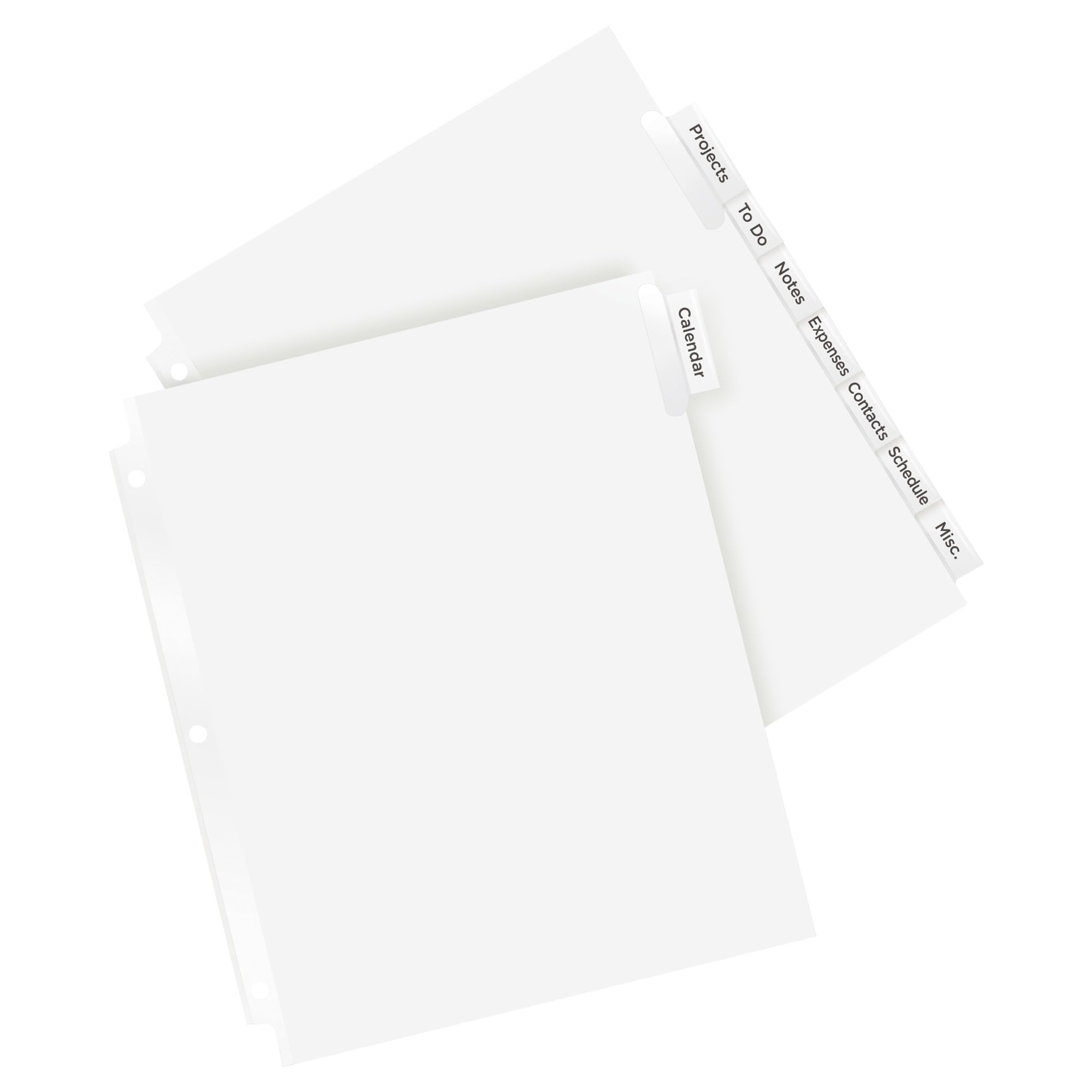 Avery Divisori extra larghi inseribili con linguette grandi per raccoglitori a 3 anelli, set di 8 ciglia, trasparenti, 6 set (21940)