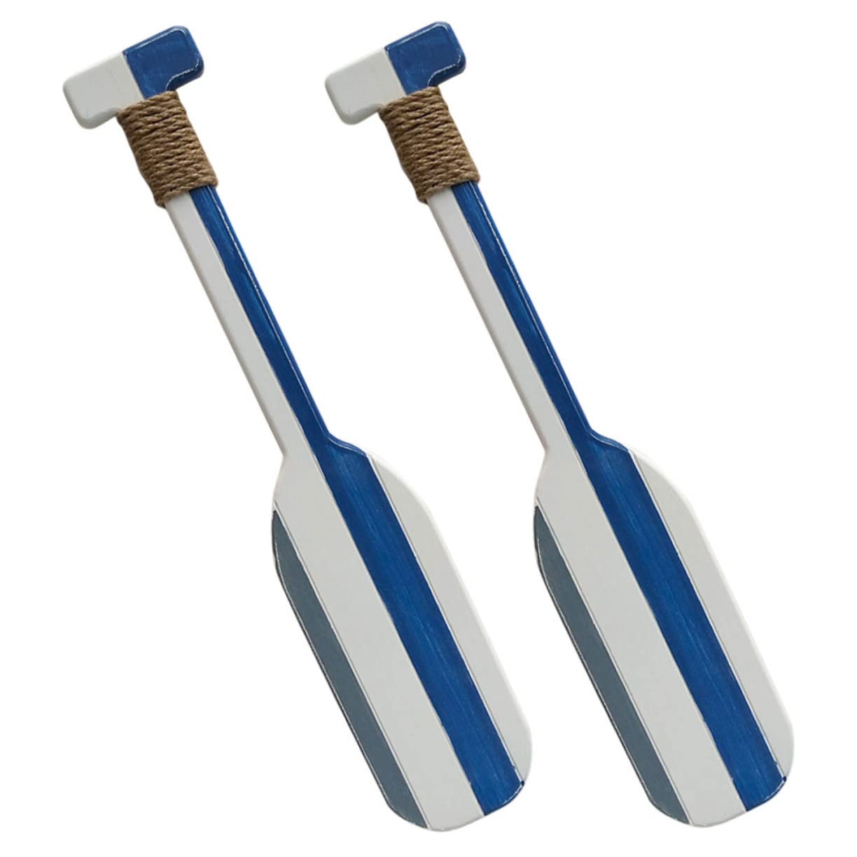 Ornements en bois méditerranéens paddle en lot de 2 rames au design patiné style marin