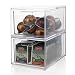 2-Pack Stackable Clear Plastic Coffee Pod Holder and Kitchen Organizer Drawers