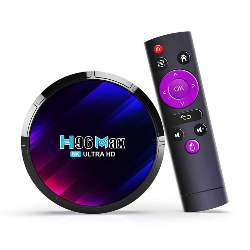 CHROX Android 13.0 Smart Box, H96 MAX RK3528 Quad Core 64Bit Arm Corter A53 CPU Mali G31 MP2 GPU Salida 8K BT5.0 2.4Ghz/5Ghz WiFi 100M LAN Enternet,2gb+16gb