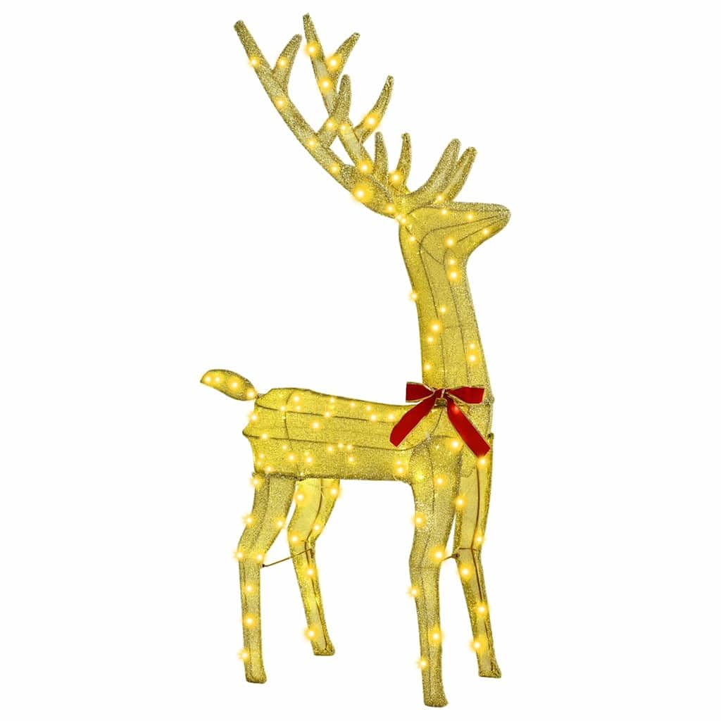 Juego de 3 figuras decorativas navideñas de tela blanca cálida, 68 x 26 x 127 cm, corriente USB, 300 ledes, resistente a la intemperie, para salón y exteriores protegidos